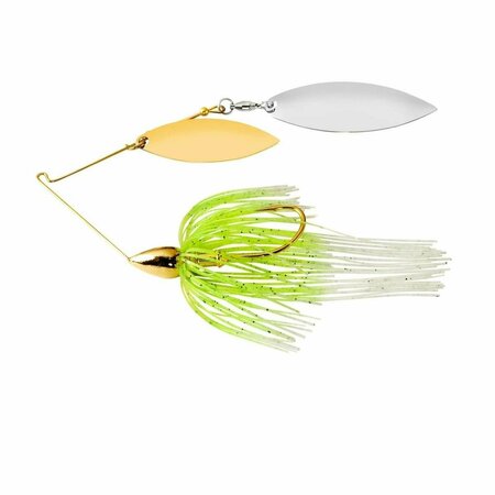 GRAN MOMENTO Gold Frame Double Willow Spinnerbait White & Chartreuse Fishing Lure GR2977209